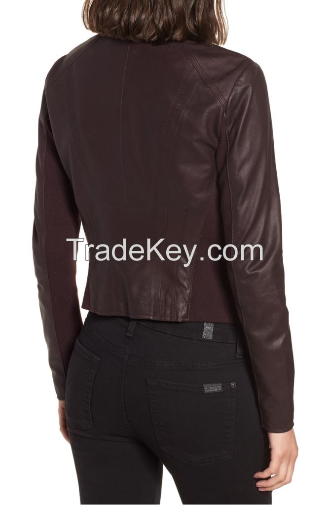 Super-sleek styling  leather  jacket