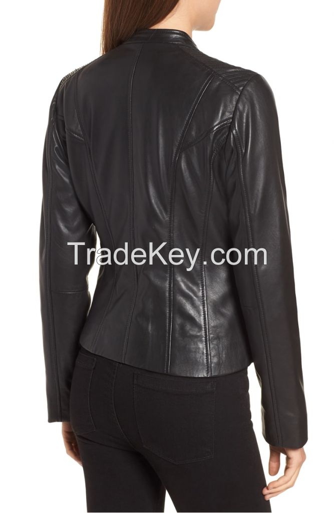 super black    leather  jacket