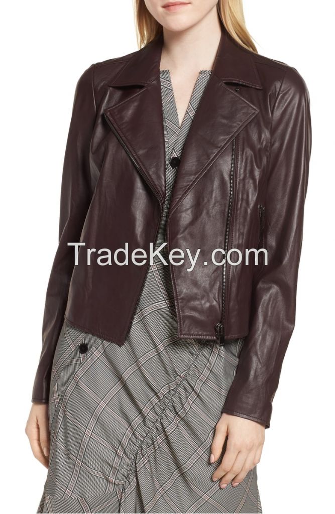 women    classic  jacket   leather  jacket