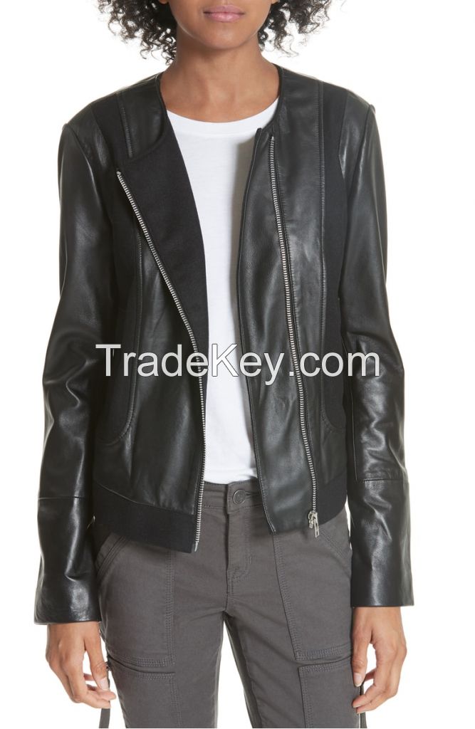 luxurious women leather jacket