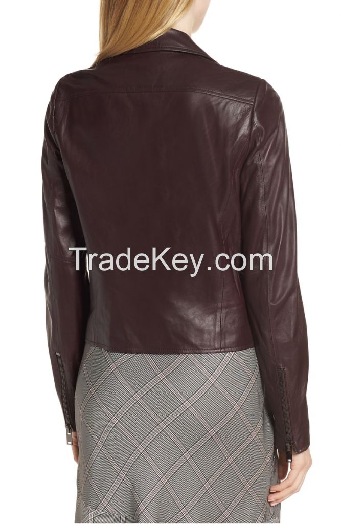 classic  women   leather jacket