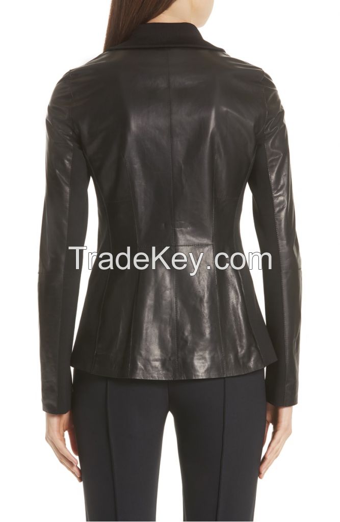 casual black  leather jacket