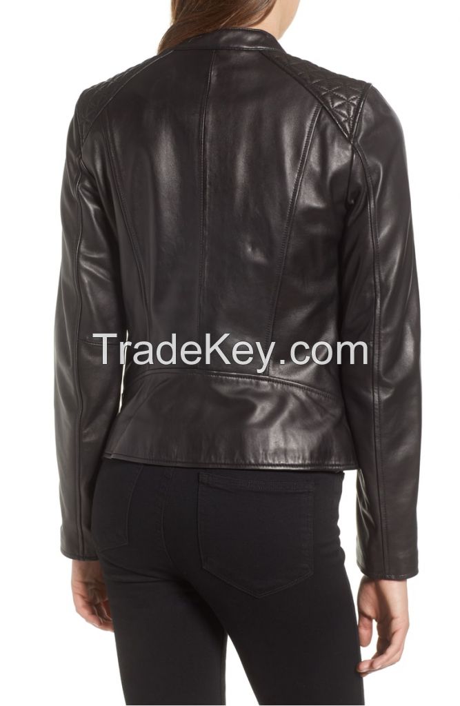classic women  leather jacket