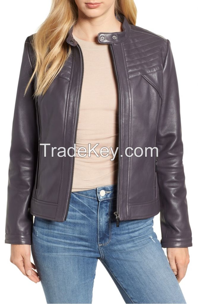 2018 women  leather jacket