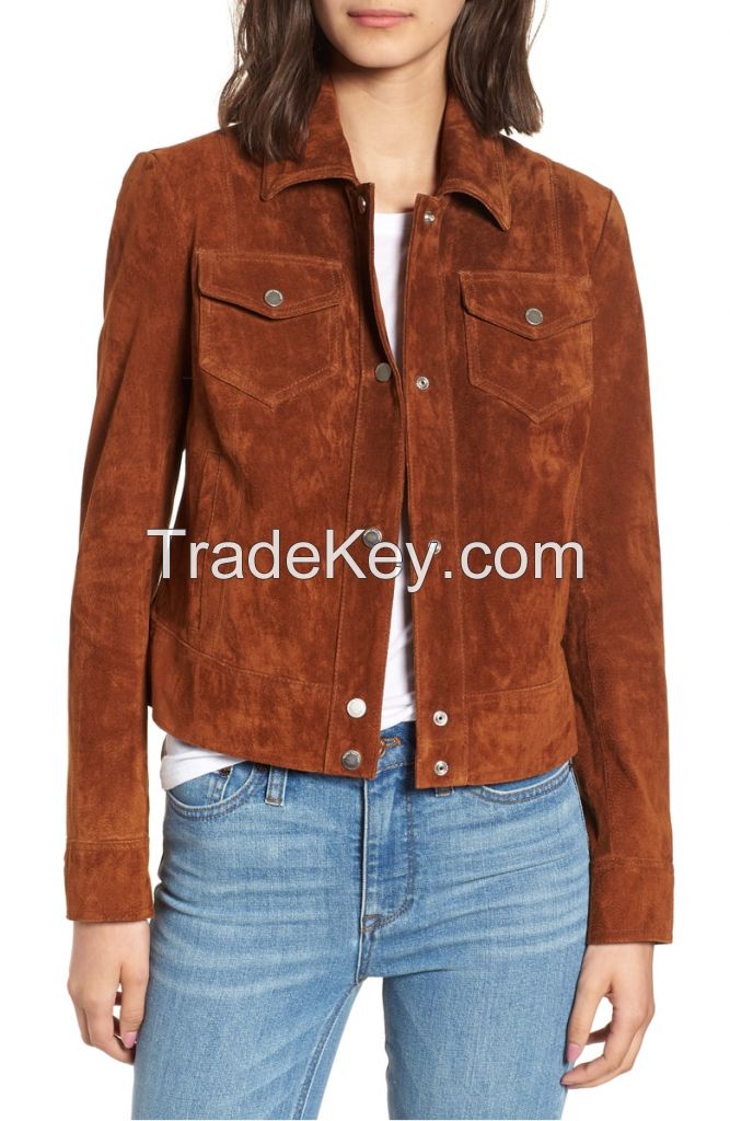 Brown   leather jacket 