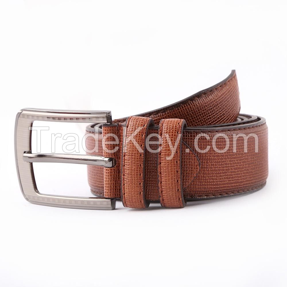 brown   leather  belt