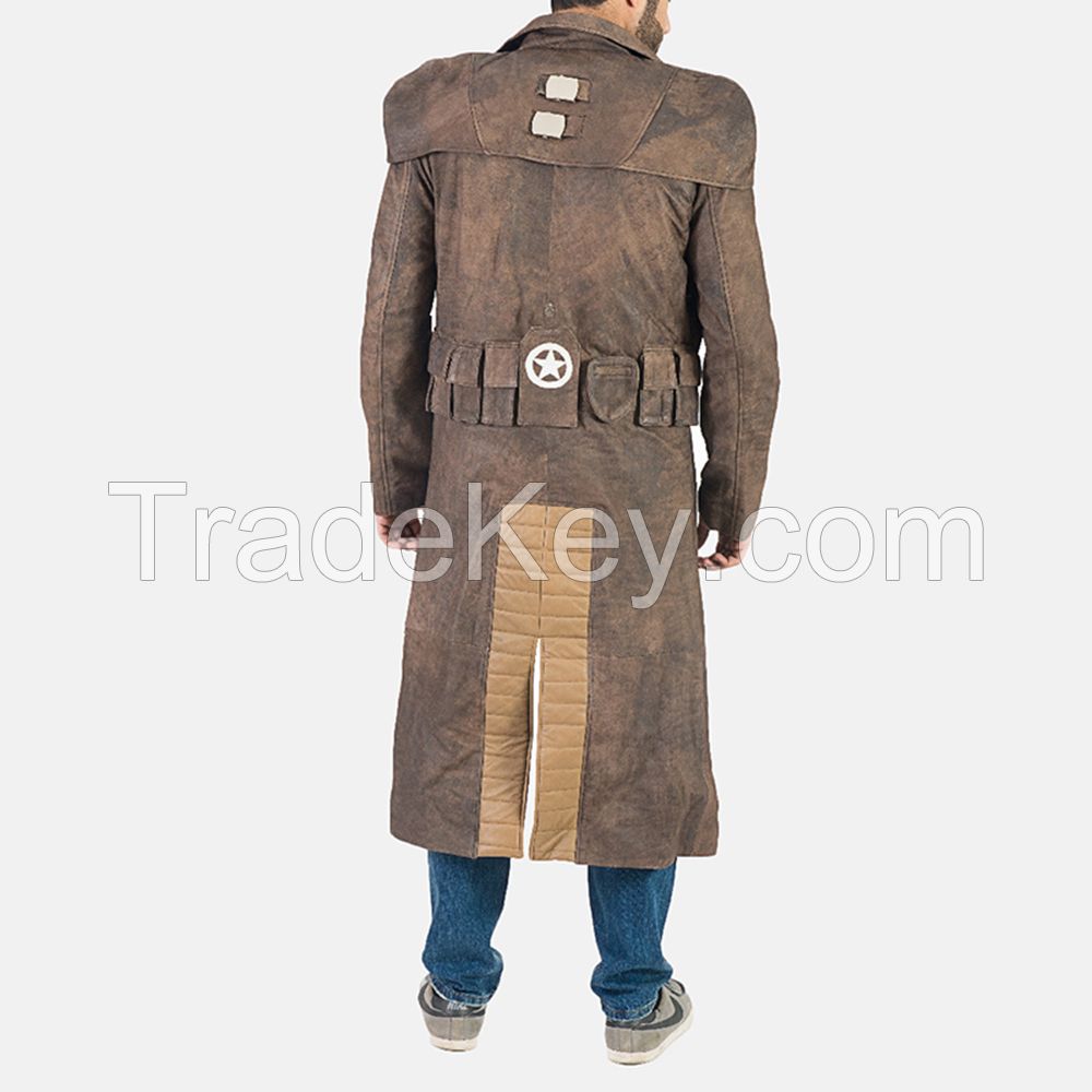 versatile leather long coat