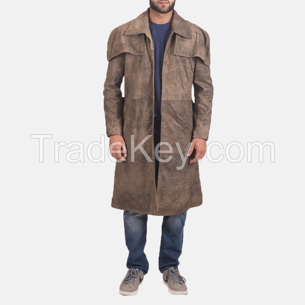 steam leather long coat