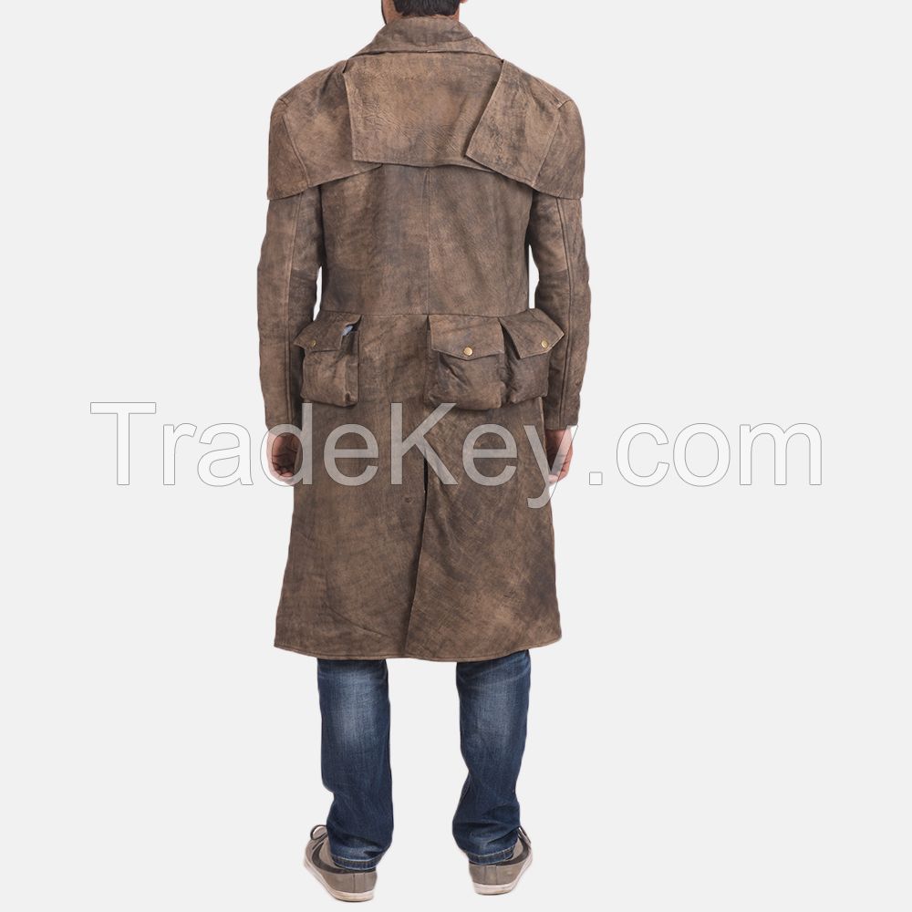 steam leather long coat