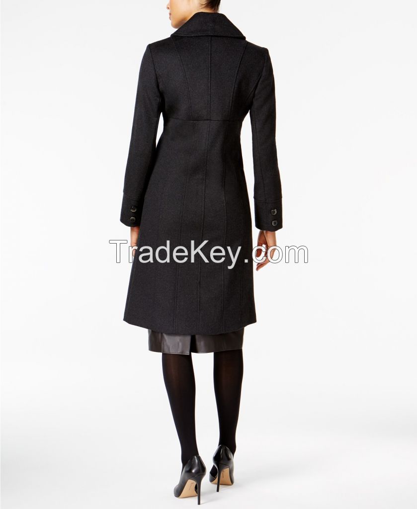 black WOMAN LEATHER long COAT