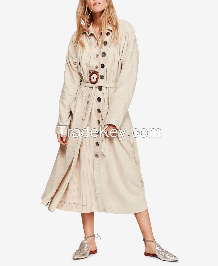 white  WOMAN LEATHER long COAT