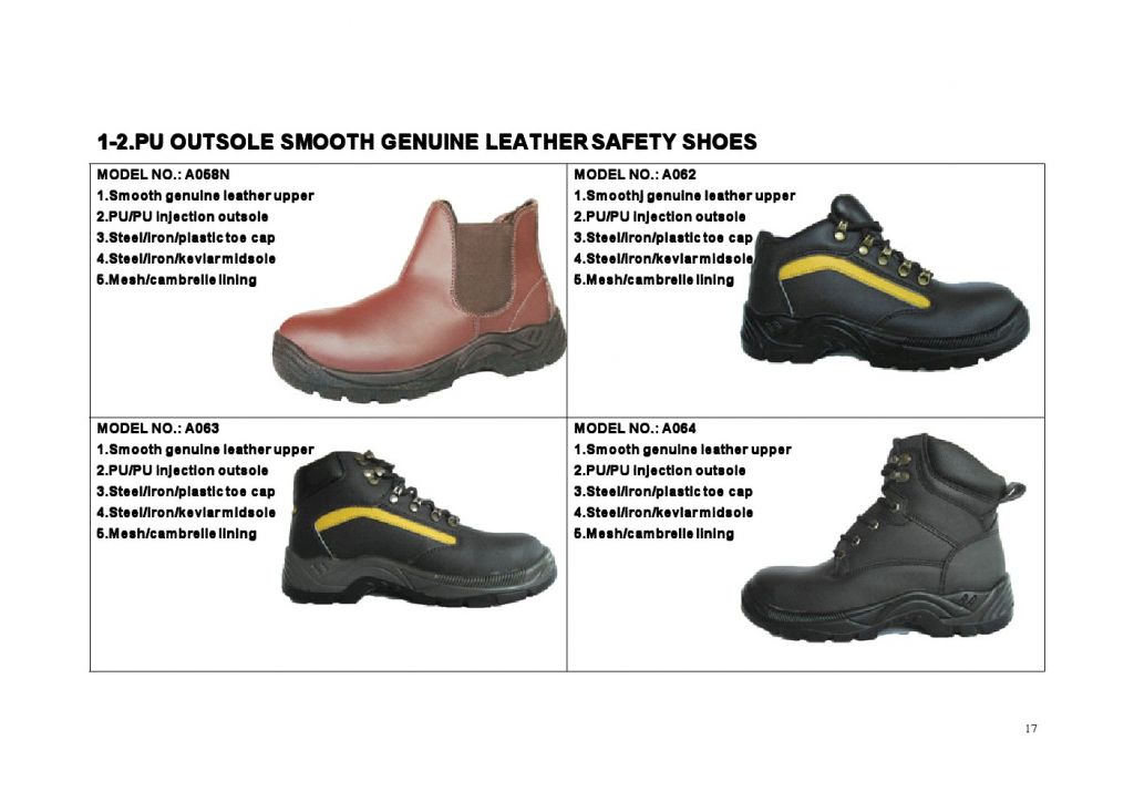 PU OUTSOLE SMOOTH GENUINE LEATHER SAFETY SHOES