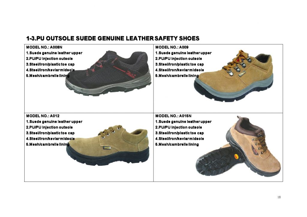  PU OUTSOLE NUBUCK GENUINE LEATEHR SAFETY SHOES