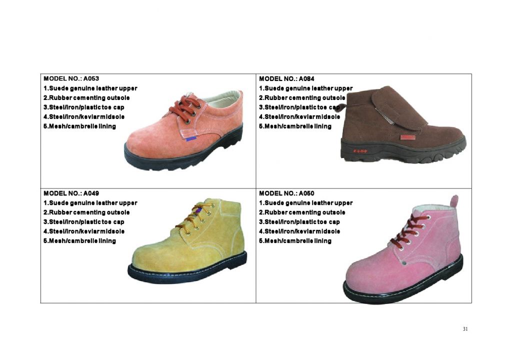 RUBBER OUTSOLE SUEDE GENUINE LEATHER SAFETY SHOES
