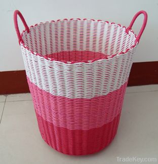 Plastic woven Laundry basket storage basket