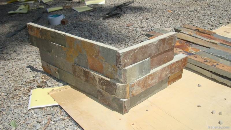 Natural rusty slate culture stone corner