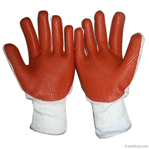 Red Rubber Coated Glove in Good Price