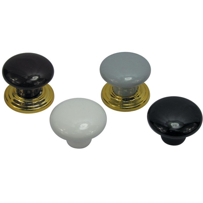 CUPBOARD KNOB / CERAMIC KNOB /WITH OR WITHOUT GOLD RING AND WITH OR WITHOUT GOLD PLATE CUPBOARD KNOB / WHITE, BLACK FINISH KNOB