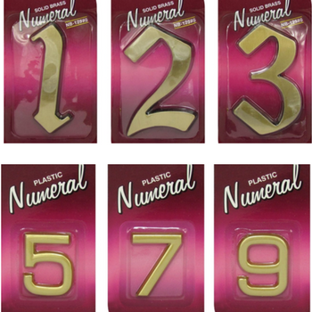 Door Numerals / Door Numbers / Plastic, Brass Door Numerals / Heavy Duty Brass Door Numerals Door Numbers
