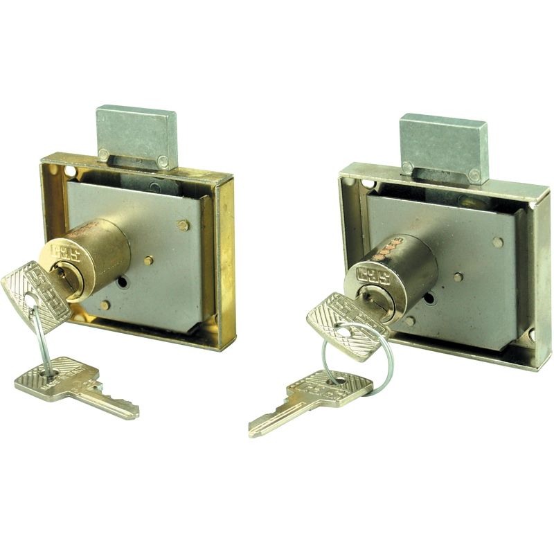 CUPBOARD LOCK WITH DECORATIVE KEY / TWO TURN CUPBOARD LOCK / BRASS CUPBOARD LOCK WITH LONG KEY / STEEL BLACK CUPBOARD LOCK