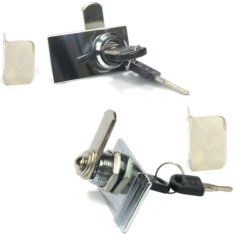 Glass Cabinet door lock/Glass Cabinet Door lock without boring hole With Boring Hole / 5- 8 mm Size Glass Bass Plated, GP, CP