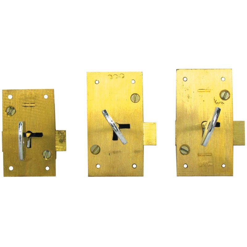 CUPBOARD LOCK WITH DECORATIVE KEY / TWO TURN CUPBOARD LOCK / BRASS CUPBOARD LOCK WITH LONG KEY / STEEL BLACK CUPBOARD LOCK