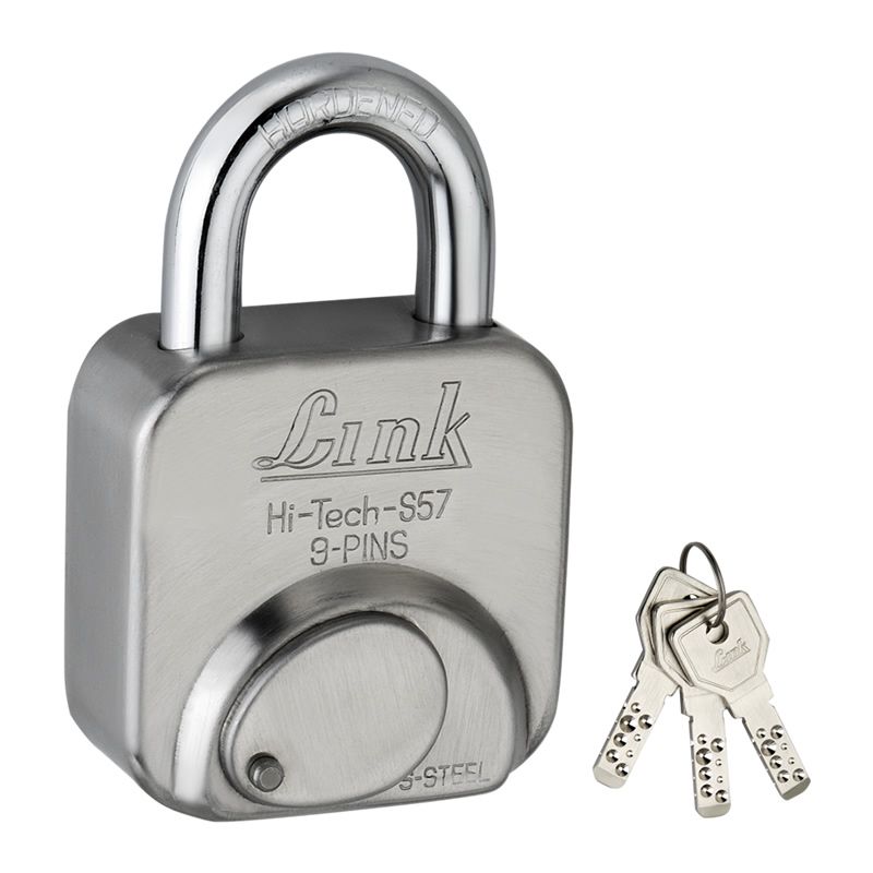 9 Pin / 12 Pin Stainless steel Double Locking Pad lock/Hardened Shackle/SS Body Pad Lock / Lock with 2 Hi-Tech Keys / link brand