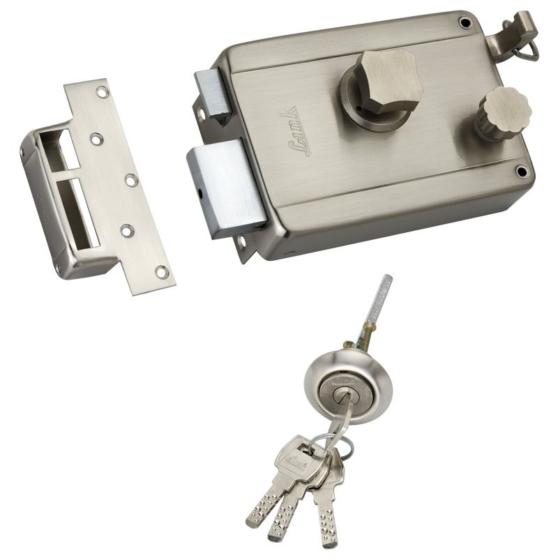 Both Side key Hi-tech Rim Lock / Door lock ATQ /SS, Antique & Ivory finish / Millon Key Combination/ link brand