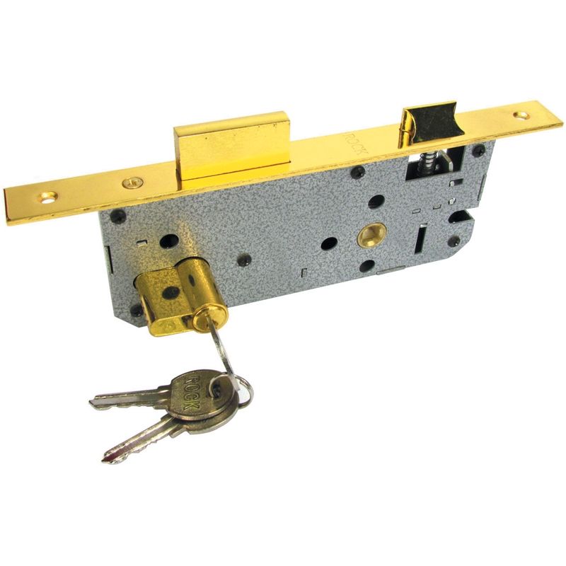 LOCK BODY FOR WOODEN DOORS / LOCK BODY 60 MM CYLINDER SS AND BRASS FINISH / LOCK BODY 70 MM CYLINDER (ROCK) BRASS PLATED