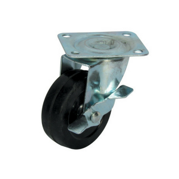 Rubber Caster Wheels / Nylon Caster Wheel / Rubber Fix Plate Caster Wheels / Caster Wheel / Rubber With Plate And Brake