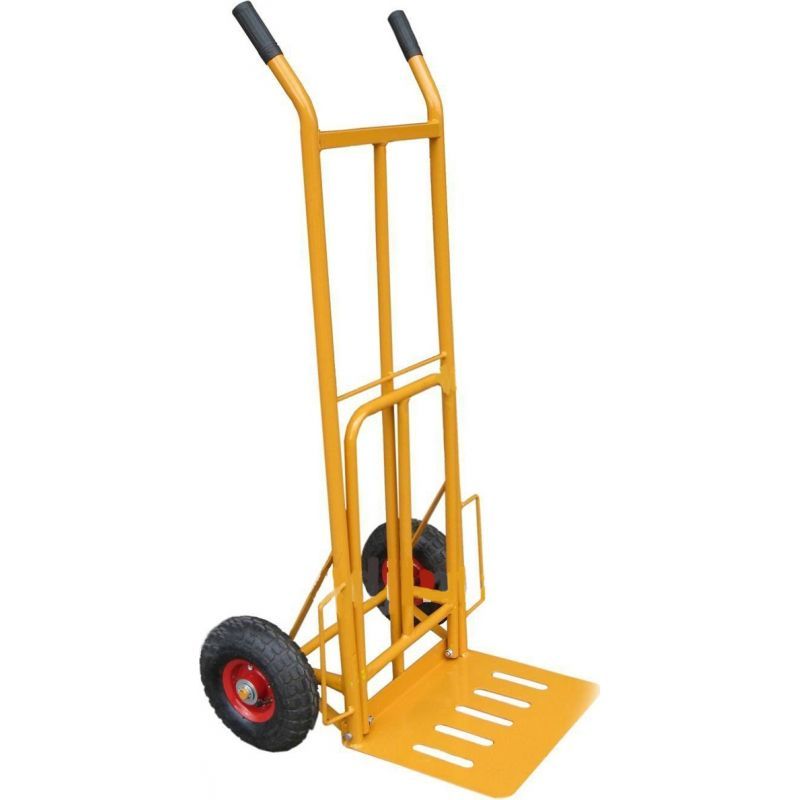 Hand Truck / Hand Trolley / Heavy Duty Foldable Hand Truck With Grip / 3 Pipe Foldable Industrial Hand Trolley With Grip