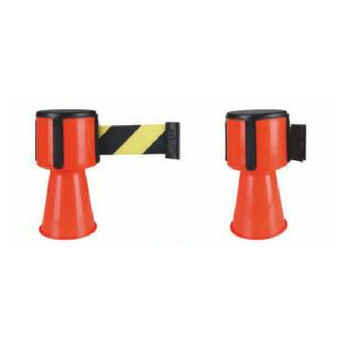 RETRACTABLE BARRIER /ROLLING FLEXIBLE DECORATIVE EXTENDED RETRACTABLE BARRIER AND CONE