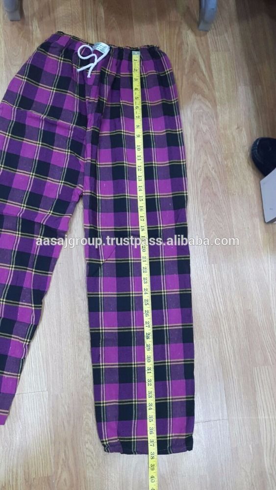 Cheap Men's Cotton Night Trouser Stock Lot Dubai checks pajama pants