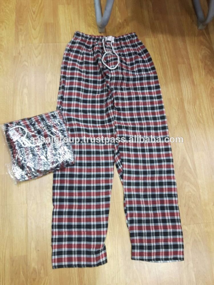 Cheap Men's Cotton Night Trouser Stock Lot Dubai checks pajama pants