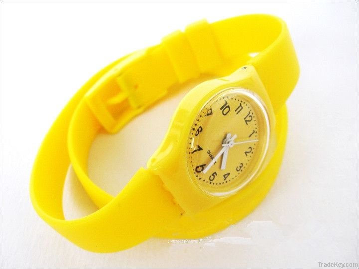 long strap fashion silicone jelly watch