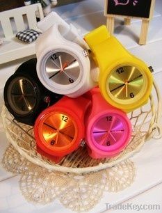 2012 fashion round shape silicone jelly watch