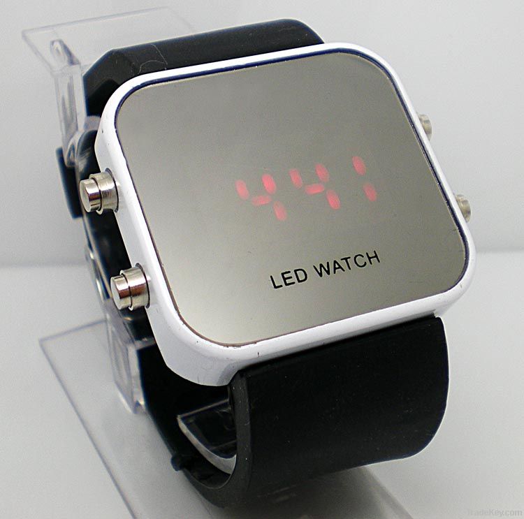 2012 fashion mirror dial silicone watch