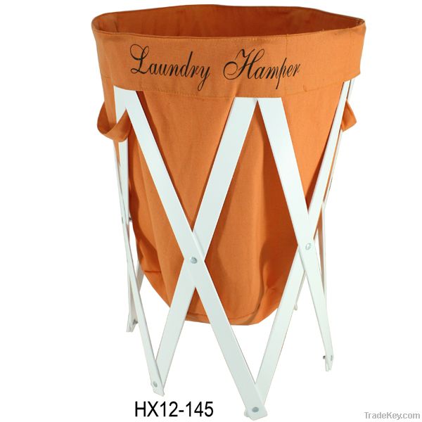 laundry hamper&wooden storage basket