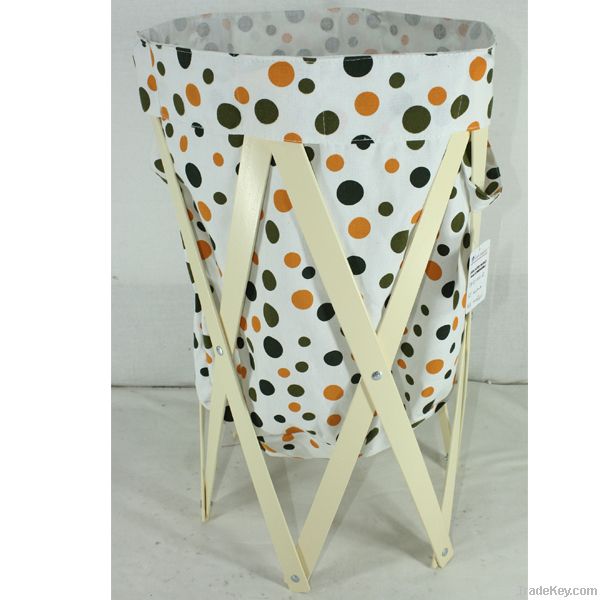 laundry hamper&wooden storage basket