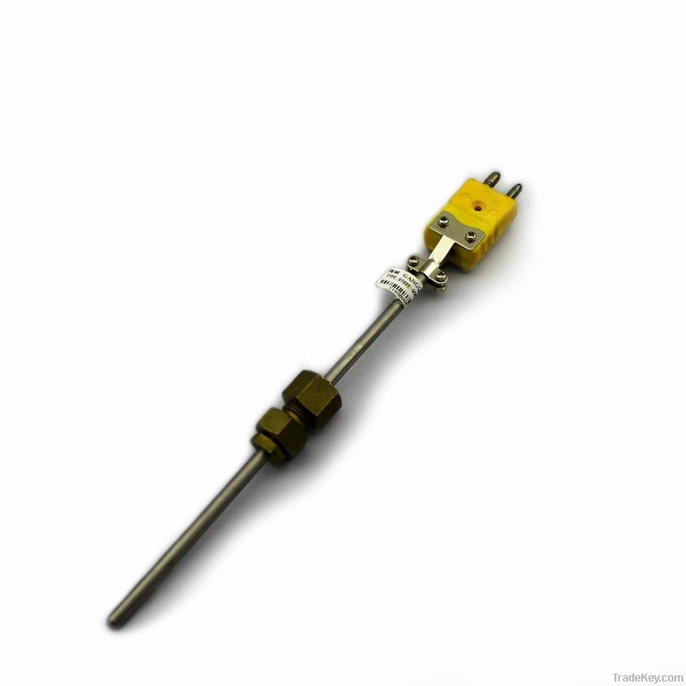 Mineral insulated type K/E thermocouple with plug CE certified