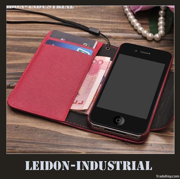 new leather wallet phone case for iPhone 4s