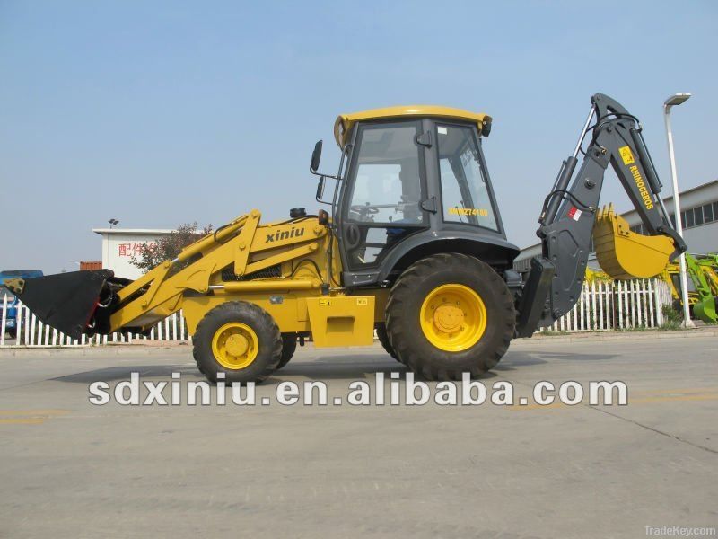 Backhoe loader, hydraulic excavator