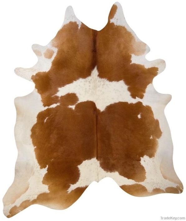 Natural Brown and White Cowhide