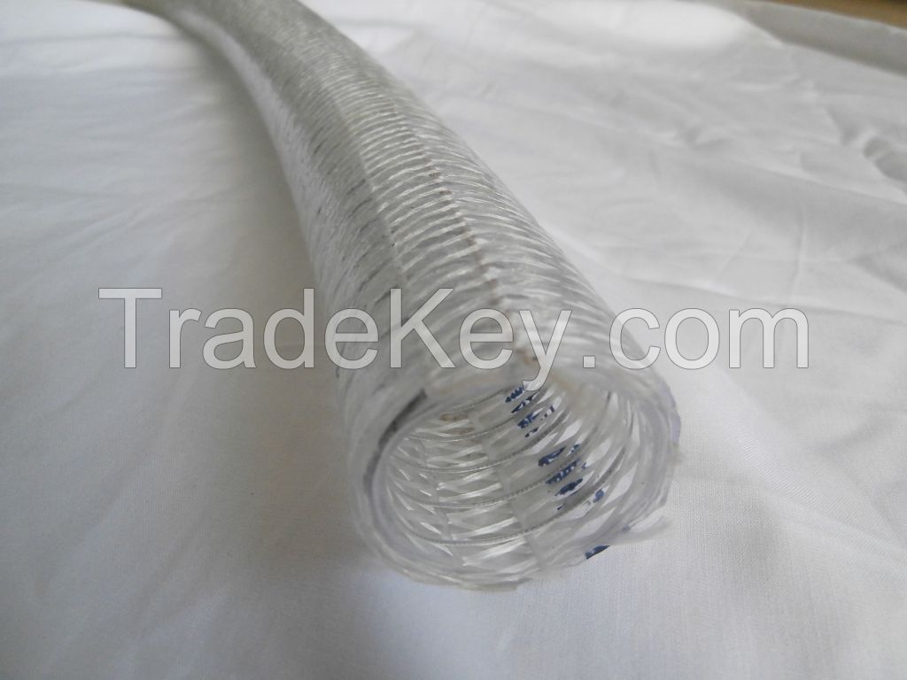Weifang  PVC spiral steel wire reinforced hose/ transparent pvc pipe manufacturer