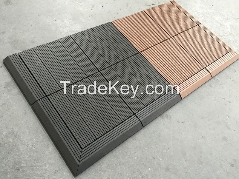 Interlocking and low maintenance outdoor and indoor wpc DIY tiles