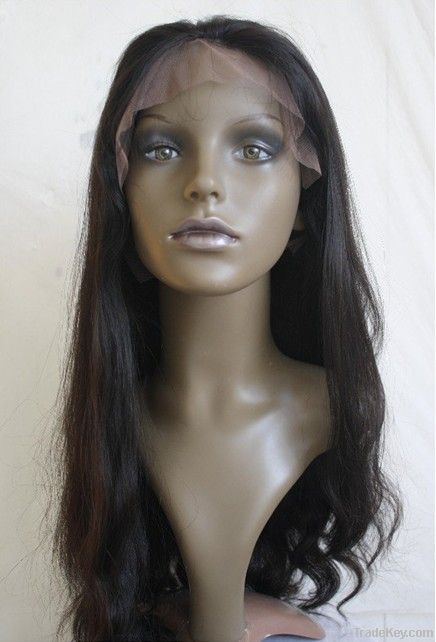 100% human hair high quality natural wave 22inch full lace wig