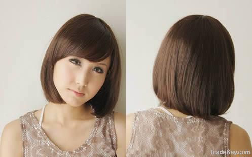 Beauty human hair silky straight short hair wig