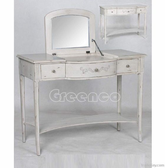 Wooden dressing table with mirror set