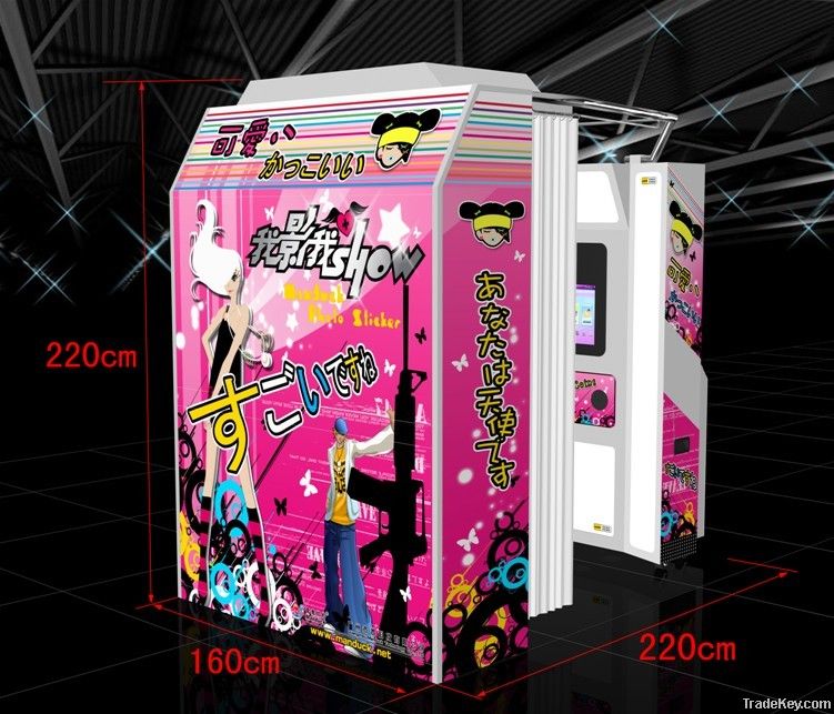 2012 Super Photo Sticker Machine Self-Operation Vending Photo Booth