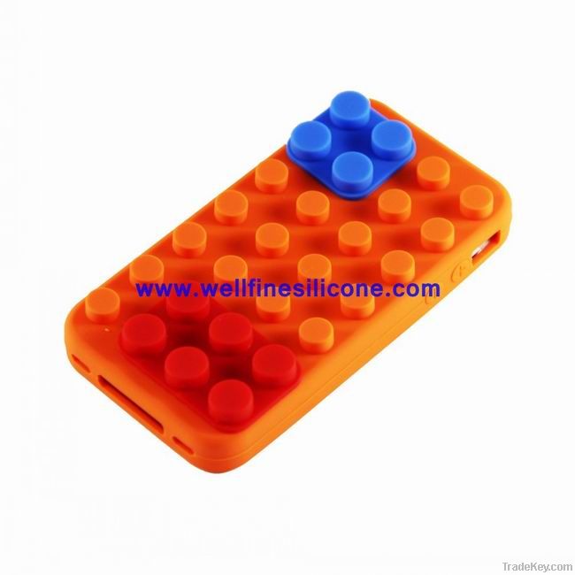 2012 Latest and Hottest Block Design Silicone Case for iPhone